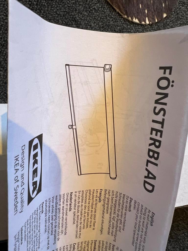 IKEA FÖNSTERBLAD Rolgordijn 100x155 cm - Grijs, Nieuw, Grijs, 150 tot 200 cm, 50 tot 100 cm