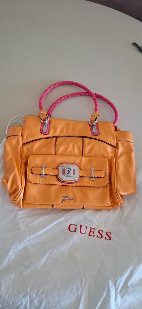 Guess tas schoudertas shopper oranje roze izgs, Ophalen of Verzenden, Gebruikt, Oranje, Shopper
