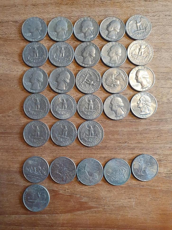 Mooie partij Amerikaans kleingeld, ook statequarter dollars!, Postzegels en Munten, Munten | Amerika, Noord-Amerika, Ophalen of Verzenden