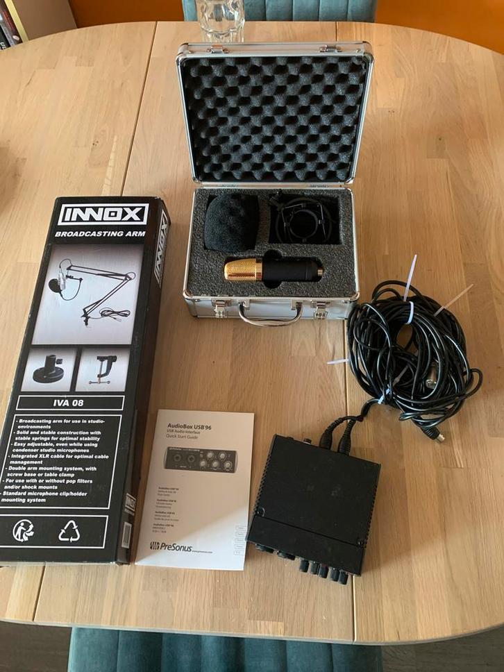 Complete Studio microfoon Set: Innox, Presonus AudioBox, Muziek en Instrumenten, Microfoons, Zo goed als nieuw, Studiomicrofoon