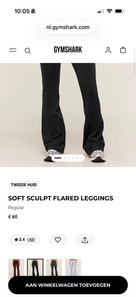 Gymshark sportbroek, Kleding | Dames, Legging, Maat 36/38 (S), Zwart, Ophalen of Verzenden