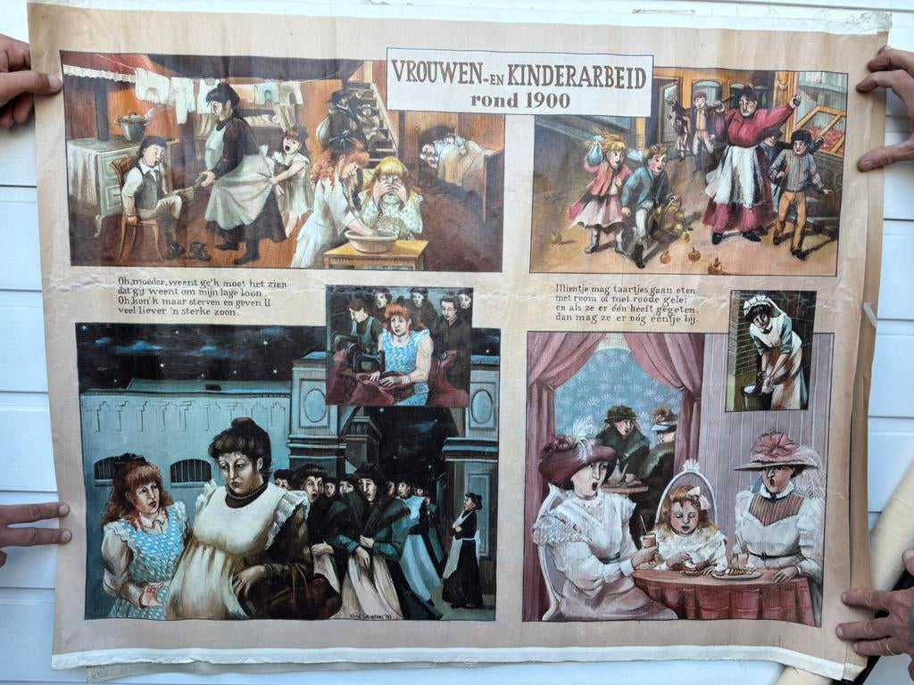 Oude schoolposter 2x, Antiek en Kunst, Antiek | Schoolplaten, Ophalen, Overige thema's