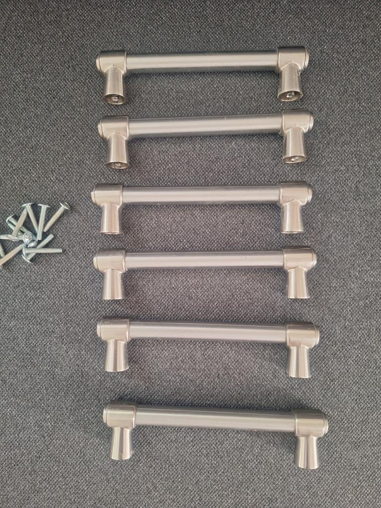 6 x chroomkleurige deurgrepen, Doe-het-zelf en Verbouw, Hang- en Sluitwerk, Ophalen of Verzenden, Slot