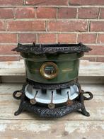 Petroleumstel / oliestel 3 pits donkergroen emaille, Ophalen of Verzenden