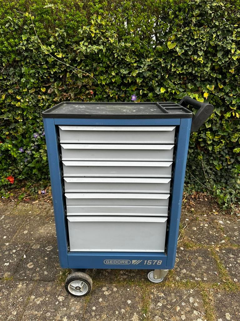 GEDORE 1578 gereedschapswagen rolbaar 6-lades zwenkwiel, Auto diversen, Ophalen, Gebruikt