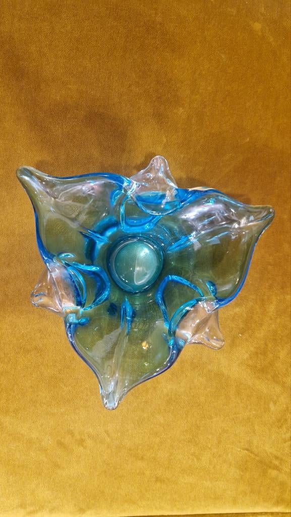 Murano glazen schaaltje blauw turquoise, Ophalen of Verzenden