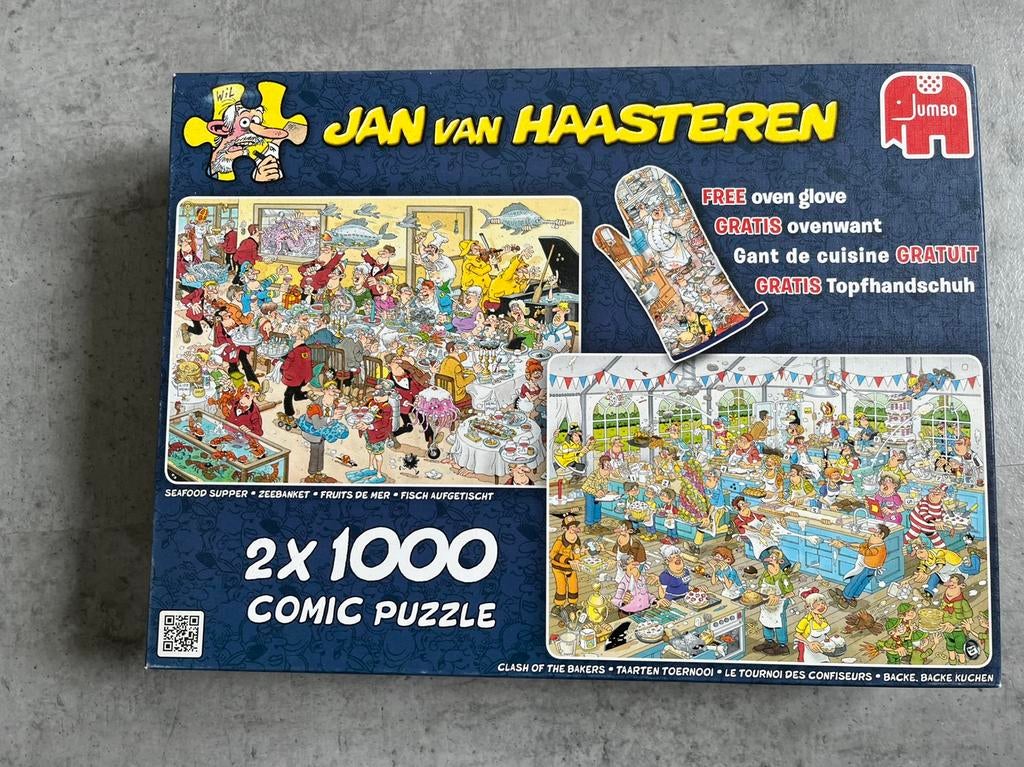 Jan van haasteren puzzel - zeebanket en taarten toernooi, Ophalen of Verzenden, 500 t/m 1500 stukjes, Zo goed als nieuw, Legpuzzel