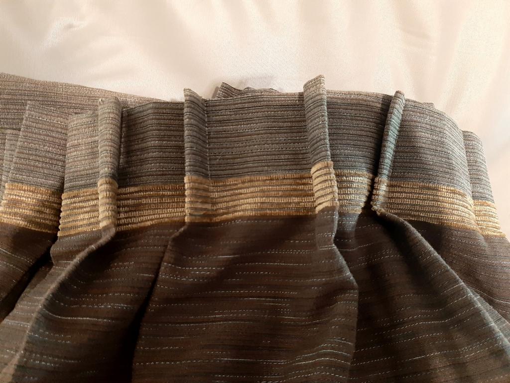 Overgordijn bruin gestreept, Bruin, 200 cm of meer, Ophalen of Verzenden, Zo goed als nieuw