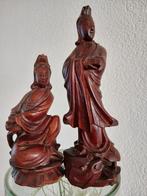2x chinees houten beeldje Quan Yin, Ophalen of Verzenden