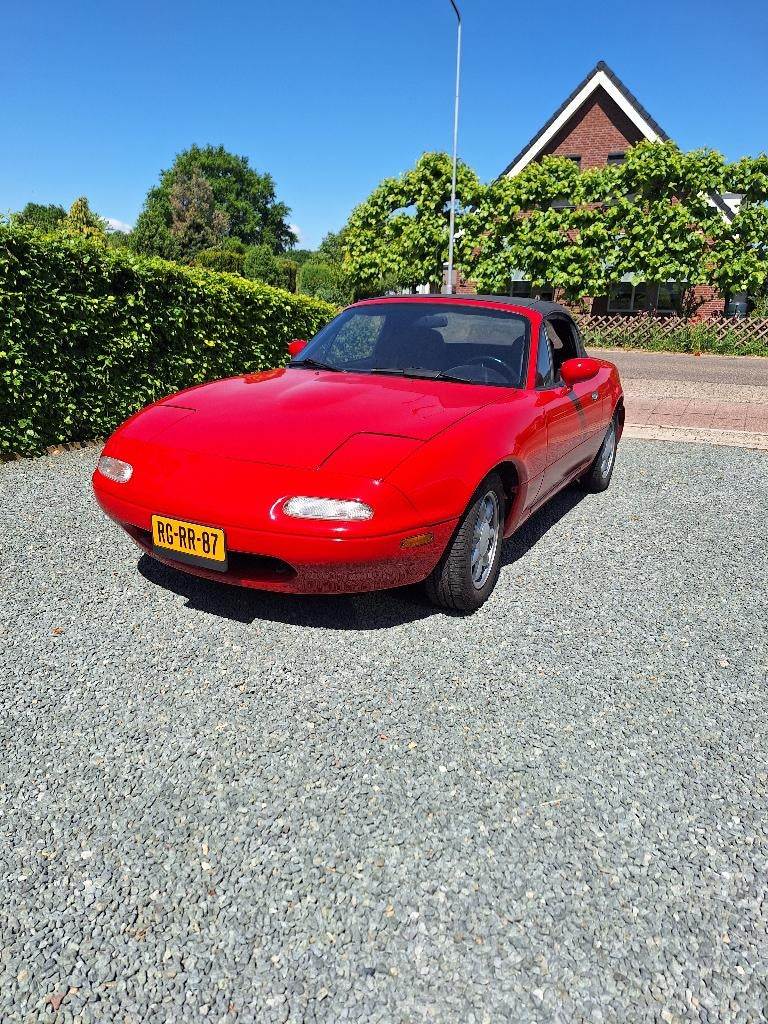 Mazda MX-5 1.6 Miata U9 1990 Rood, Auto's, 4 cilinders, Cabriolet, Handgeschakeld, Particulier