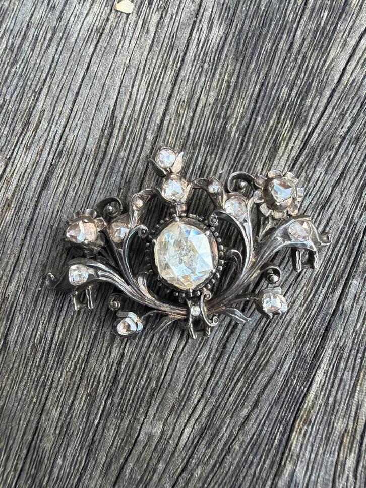 Antieke Hanger met Old Cut Diamanten - Rotterdam, Sieraden, Tassen en Uiterlijk, Antieke sieraden, Hanger, Overige materialen