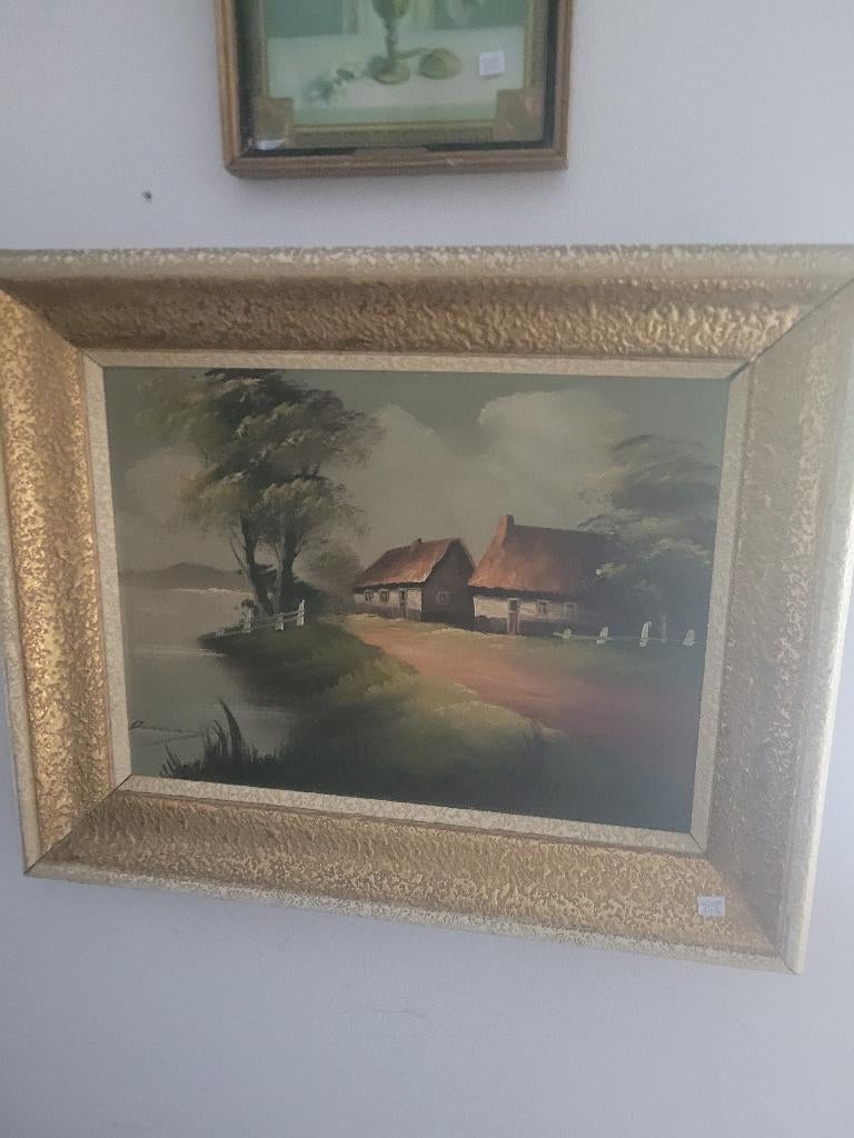 Vintage olieverf schilderijtje, Antiek en Kunst, Ophalen of Verzenden