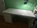 IKEA Wit Bureau met Lades - 140x65 cm, Ophalen of Verzenden, Gebruikt, Bureau