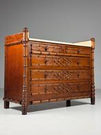 Faux Bamboo commode Frans antiek, Ophalen of Verzenden, Zo goed als nieuw, 3 of 4 laden, Minder dan 100 cm
