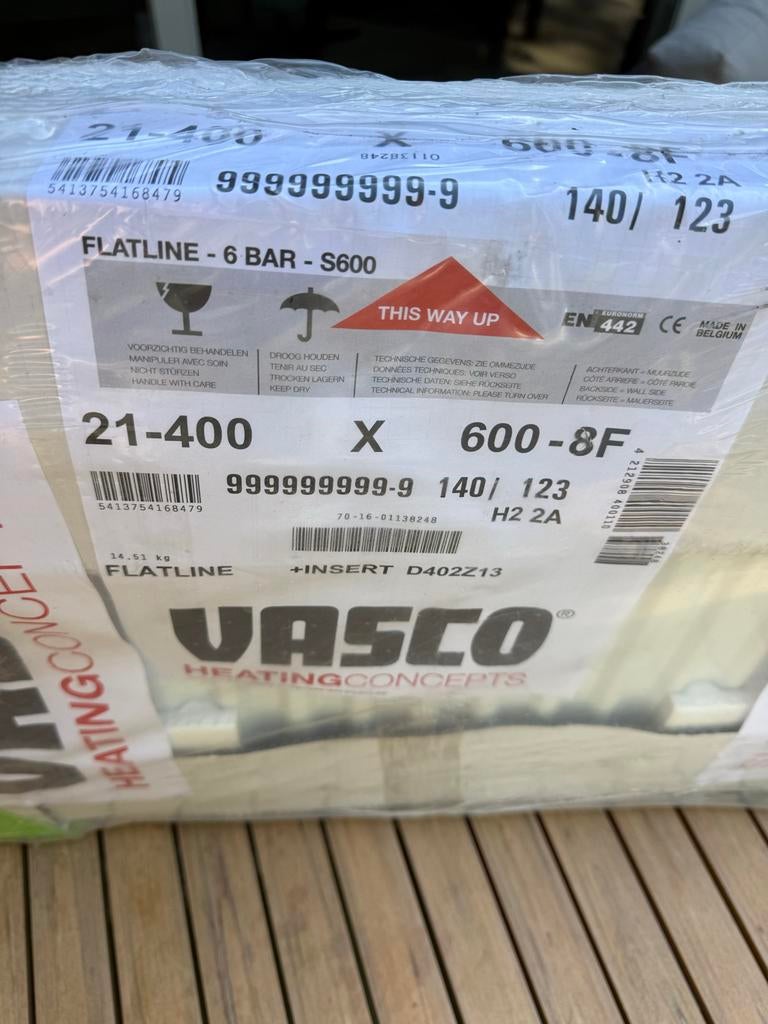 Nieuw Vasco Flatline Compact Radiator T21 wand 400x600mm wit, Doe-het-zelf en Verbouw, Verwarming en Radiatoren, 30 tot 80 cm