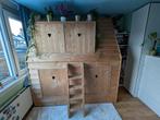 Uniek houten bed huis met 2 slaapplekken stapelbed, Ophalen, Zo goed als nieuw, Stapelbed