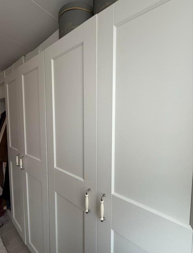 Vier witte IKEA GRIMO deuren 50x195 cm, Ophalen, 50 tot 100 cm, Zo goed als nieuw, Minder dan 25 cm