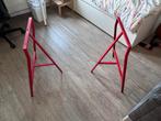 Ikea Lerberg schragen Rood metaal, super stevig bureau poten, Ophalen, Gebruikt, Bureau