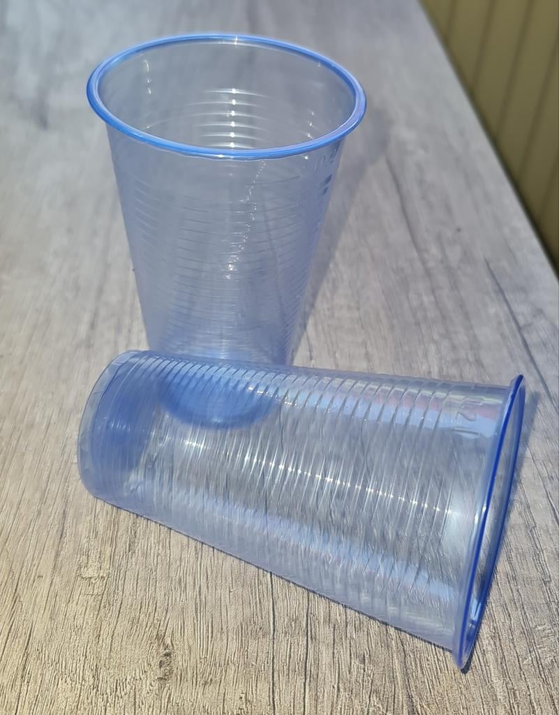 Wegwerpbekertjes - 0.25L - Blauw -plastic bekertjes, Ophalen of Verzenden, Nieuw