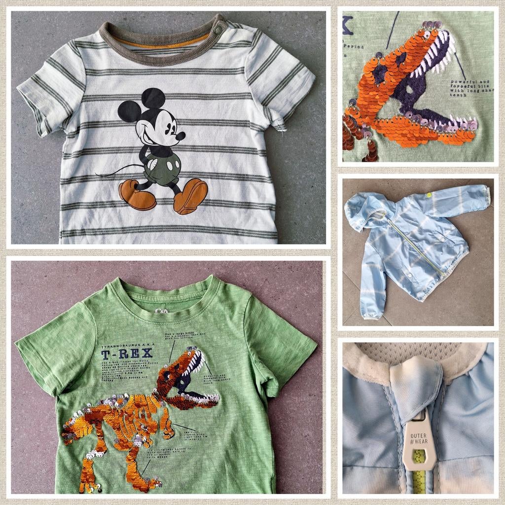 Mt 92 soepel praktisch jasje en 2 héle leuke tshirts C&A, C&A, Jongen of Meisje, Ophalen of Verzenden, Zo goed als nieuw