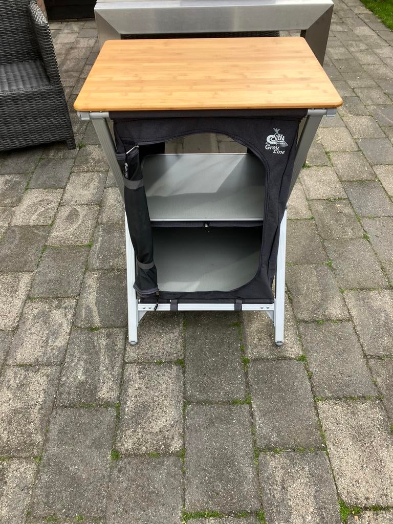 Defa camping kast met houten blad, Ophalen of Verzenden, Zo goed als nieuw, Campingkast