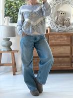 Mooi gebreide trui met patroon lila/creme - maat 40/42, Ophalen of Verzenden, Zo goed als nieuw, Maat 42/44 (L), Paars