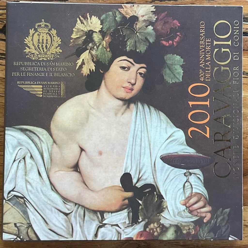 San Marino 2010 BU set Caravaggio + zilveren 5 euro munt, Postzegels en Munten, Munten | Europa | Euromunten, Setje, Zilver, San Marino
