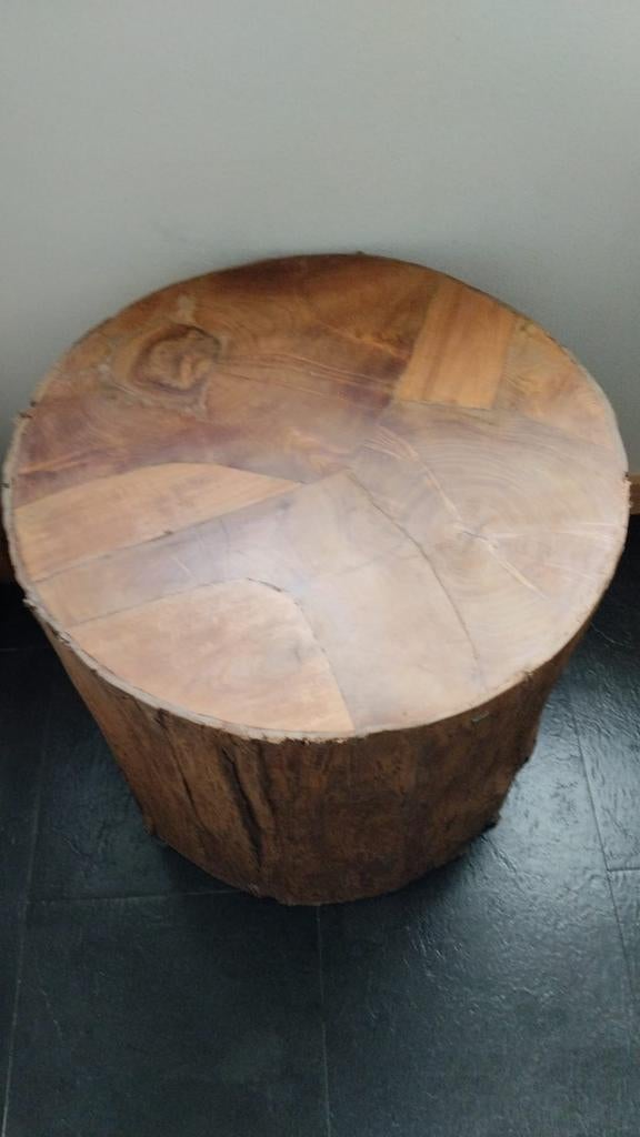 Bijzettafel boomstam, Huis en Inrichting, Tafels | Salontafels, 50 tot 100 cm, Rond, Minder dan 50 cm, 50 tot 100 cm