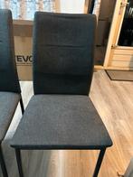 Set of 2 dining chairs - grey/black, Gebruikt, Twee, Ophalen of Verzenden, Stof