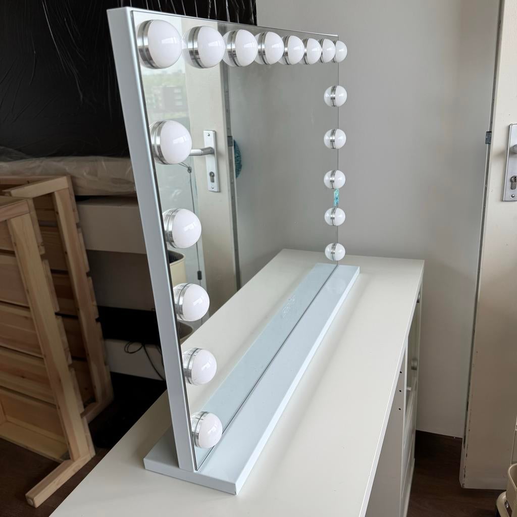 Fenchilin Hollywood Make-up Spiegel met Verlichting 80x60cm, Ophalen of Verzenden, Zo goed als nieuw, 50 tot 100 cm, Minder dan 100 cm