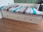 Ikea Hemnes uitschuifbaar bed met 3 lades met matras, Ophalen, Gebruikt, Eenpersoons, Wit