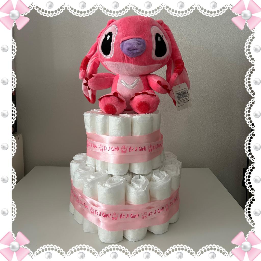 Luiertaart angel (stitch), Overige merken, Overige materialen, Ophalen of Verzenden, Zo goed als nieuw