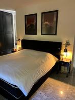 Tweepersoonsbed 180x200 met hoofdbord, Ophalen, Gebruikt, Zwart, Tweepersoons