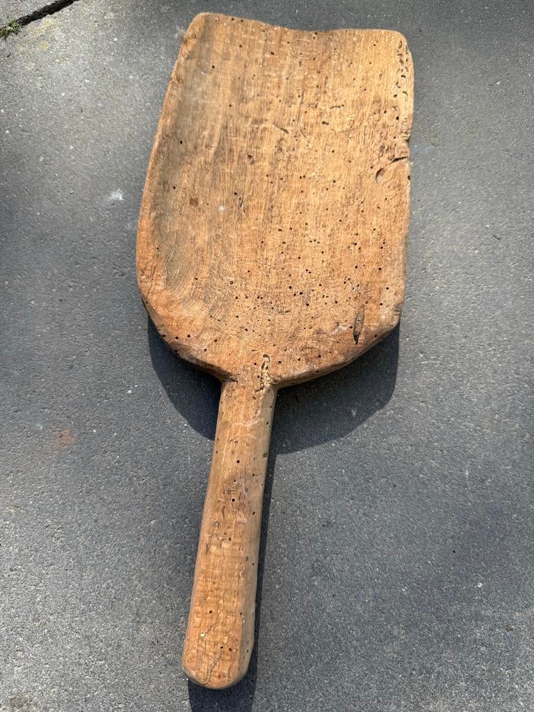 Vintage houten decoratieve wasknuppel / batoir à linge, Ophalen of Verzenden