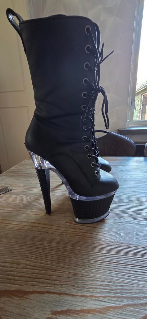 Exotic Pole Dansschoenen met Transparante Hak, Kleding | Dames, Schoenen, Zwart, Dansschoenen, Ophalen of Verzenden, Onbekend