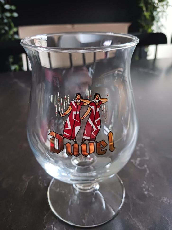 Duvel bierglas 2004 met unieke opdruk, Verzamelen, Biermerken, Zo goed als nieuw, Ophalen of Verzenden