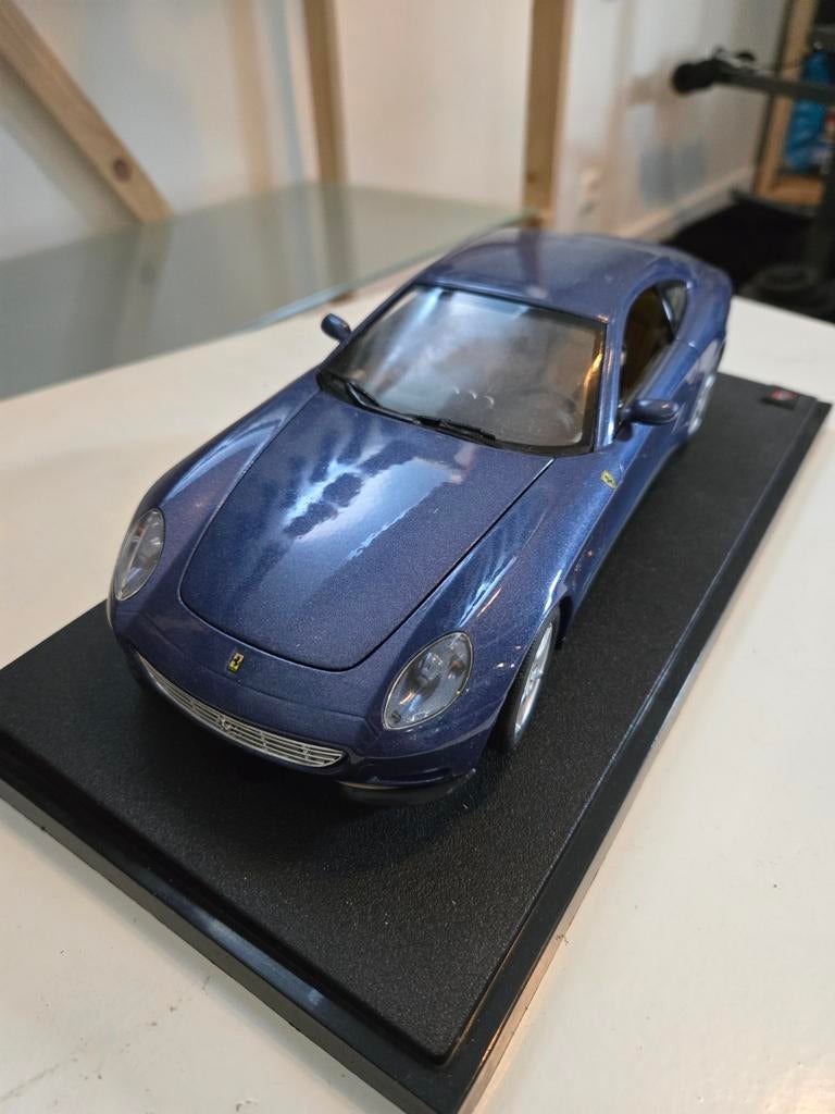Ferrari 612 Scaglietti Modelauto 1:18 - Blauw, Verzenden, Zo goed als nieuw, Auto, Overige merken