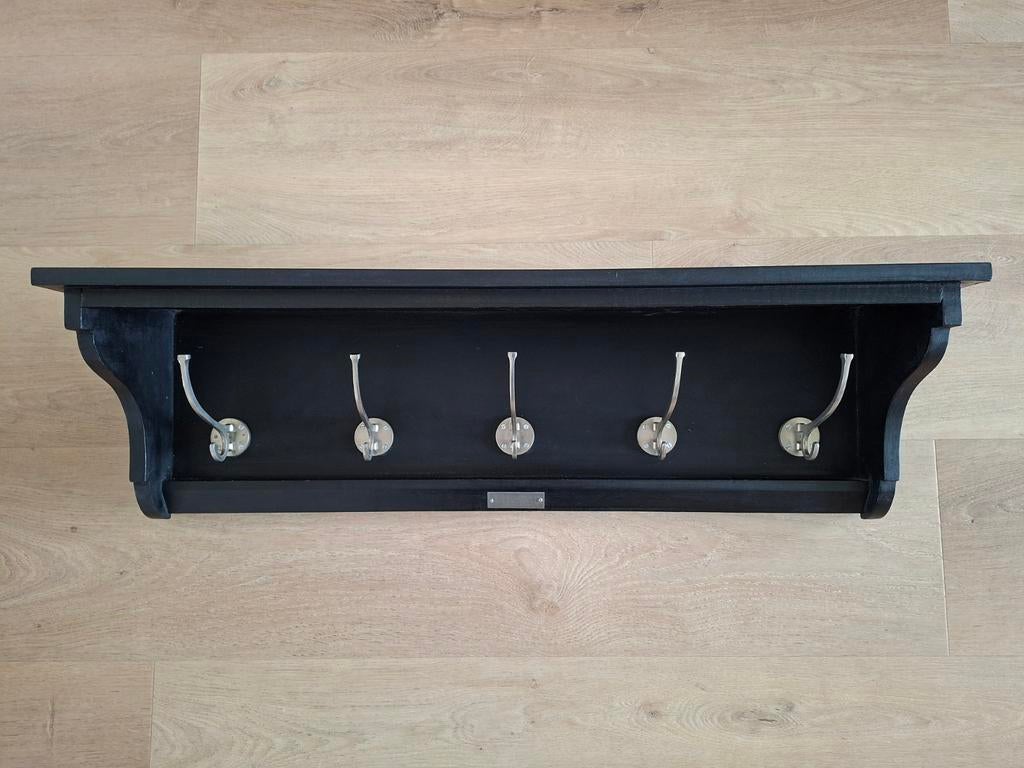 Zwarte houten kapstok landelijke stijl merk Lifestyle, Gebruikt, Minder dan 100 cm, Hout, Ophalen