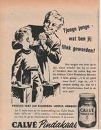 Retro reclame 1953 Calvé pindakaas jongetje en z'n oma, Verzenden, Overige typen