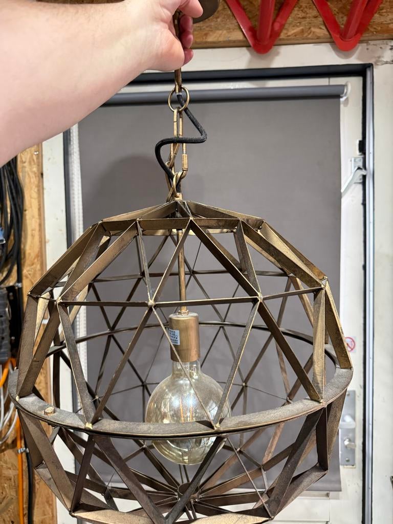 Bijzondere hanglamp met geometrisch design, Ophalen, Gebruikt, Metaal, Minder dan 50 cm