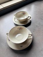 2x Scherzer Bavaria Soepkoppen met Schotels - Bloemmotief, Antiek en Kunst, Ophalen of Verzenden