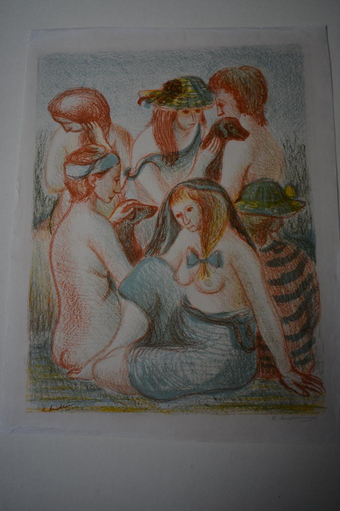 BAADSTERS KEES ANDREA 2 LITHO GESIGNEERD 1947 SP4, Antiek en Kunst, Kunst | Litho's en Zeefdrukken, Verzenden