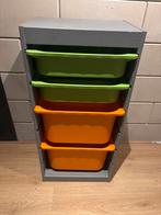 Opbergrek met 4 lades - grijs, groen, oranje, Ophalen, Gebruikt, 100 tot 150 cm, 3 of 4 laden