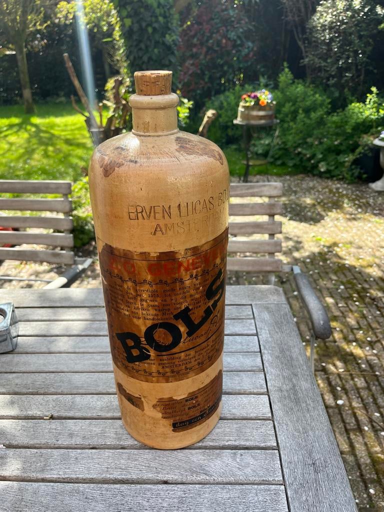 Grote antieke Bols Amsterdam jenever kruik 43cm 5ltr, Ophalen