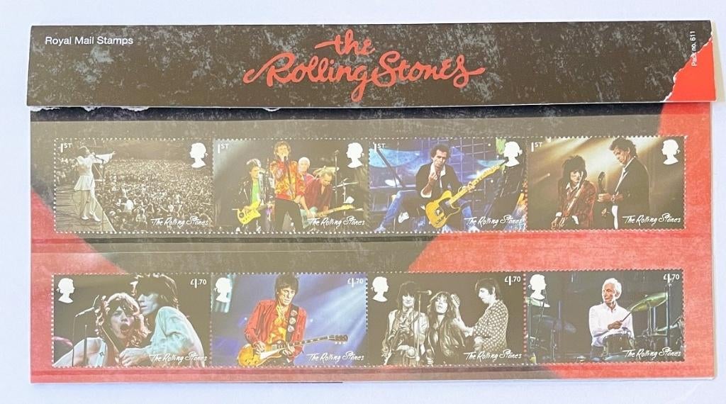 Rolling Stones - mapje met 2 stroken postzegels - 2022, Verzenden, Nieuw, Foto of Kaart