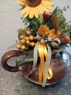 Aardewerk kan met kunst zonnebloemen, Ophalen