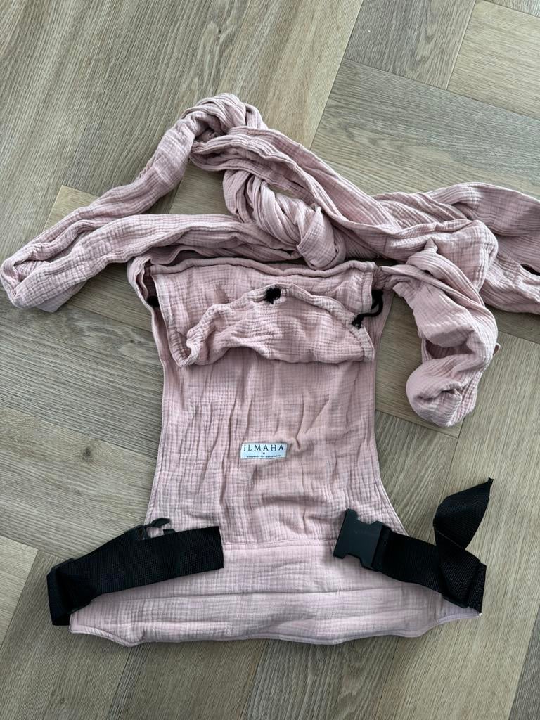 Draagzak draagdoek Ilmaha Mei Tai roze hydrofiel stof, Ophalen of Verzenden, Zo goed als nieuw, Draagdoek, Overige merken