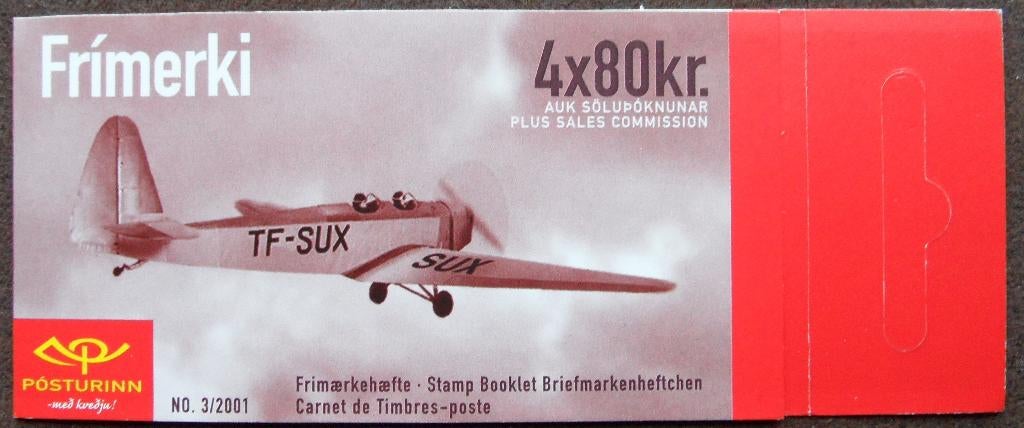 Postzegelboekje IJsland – historische vliegtuigen, Ophalen of Verzenden, IJsland, Postfris
