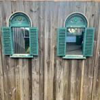 Tuinspiegels met luiken groen, Ophalen, Zo goed als nieuw