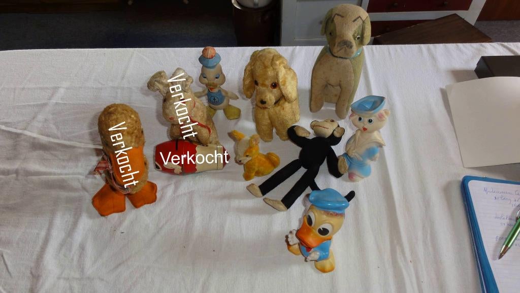 Knuffels en poppen antiek aapjes, hondjes etc E, Antiek en Kunst, Ophalen of Verzenden